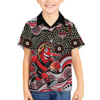 Essendon Bombers Hawaiian Shirt Aboriginal Dot Pattern - Football Mascot Heritage Pride