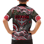 Essendon Bombers Hawaiian Shirt Aboriginal Dot Pattern - Football Mascot Heritage Pride