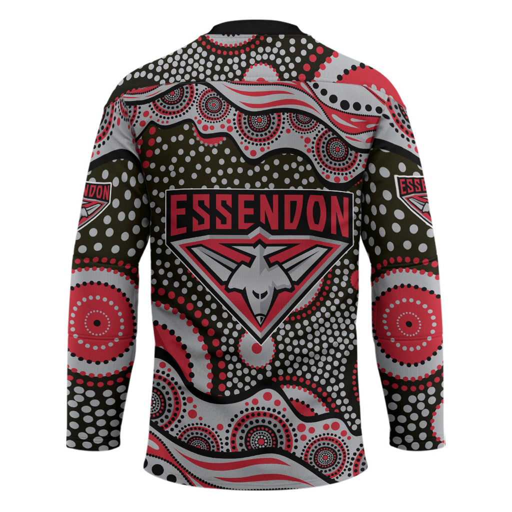 Essendon Bombers Hockey Jersey Aboriginal Dot Pattern - Football Mascot Heritage Pride