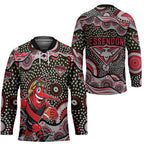 Essendon Bombers Hockey Jersey Aboriginal Dot Pattern - Football Mascot Heritage Pride