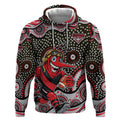 Essendon Bombers Hoodie Aboriginal Dot Pattern - Football Mascot Heritage Pride