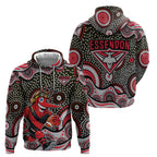 Essendon Bombers Hoodie Aboriginal Dot Pattern - Football Mascot Heritage Pride