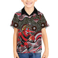 Essendon Bombers Kid Hawaiian Shirt Aboriginal Dot Pattern - Football Mascot Heritage Pride