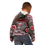 Essendon Bombers Kid Hoodie Aboriginal Dot Pattern - Football Mascot Heritage Pride