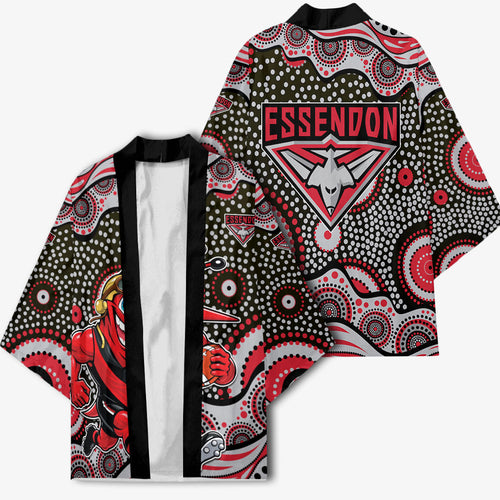 Essendon Bombers Kimono Aboriginal Dot Pattern - Football Mascot Heritage Pride
