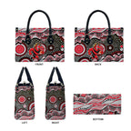 Essendon Bombers Leather Bag Aboriginal Dot Pattern - Football Mascot Heritage Pride