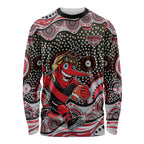Essendon Bombers Long Sleeve Shirt Aboriginal Dot Pattern - Football Mascot Heritage Pride