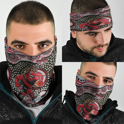 Essendon Bombers Neck Gaiter Aboriginal Dot Pattern - Football Mascot Heritage Pride
