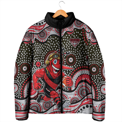 Essendon Bombers Padded Jacket Aboriginal Dot Pattern - Football Mascot Heritage Pride