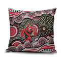 Essendon Bombers Pillow Cover Aboriginal Dot Pattern - Football Mascot Heritage Pride