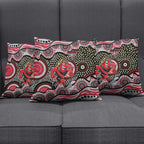 Essendon Bombers Pillow Cover Aboriginal Dot Pattern - Football Mascot Heritage Pride