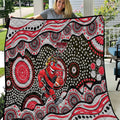 Essendon Bombers Quilt Aboriginal Dot Pattern - Football Mascot Heritage Pride