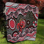 Essendon Bombers Quilt Aboriginal Dot Pattern - Football Mascot Heritage Pride