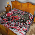 Essendon Bombers Quilt Aboriginal Dot Pattern - Football Mascot Heritage Pride