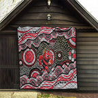 Essendon Bombers Quilt Aboriginal Dot Pattern - Football Mascot Heritage Pride