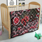 Essendon Bombers Quilt Aboriginal Dot Pattern - Football Mascot Heritage Pride