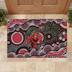 Essendon Bombers Rubber Doormat Aboriginal Dot Pattern - Football Mascot Heritage Pride