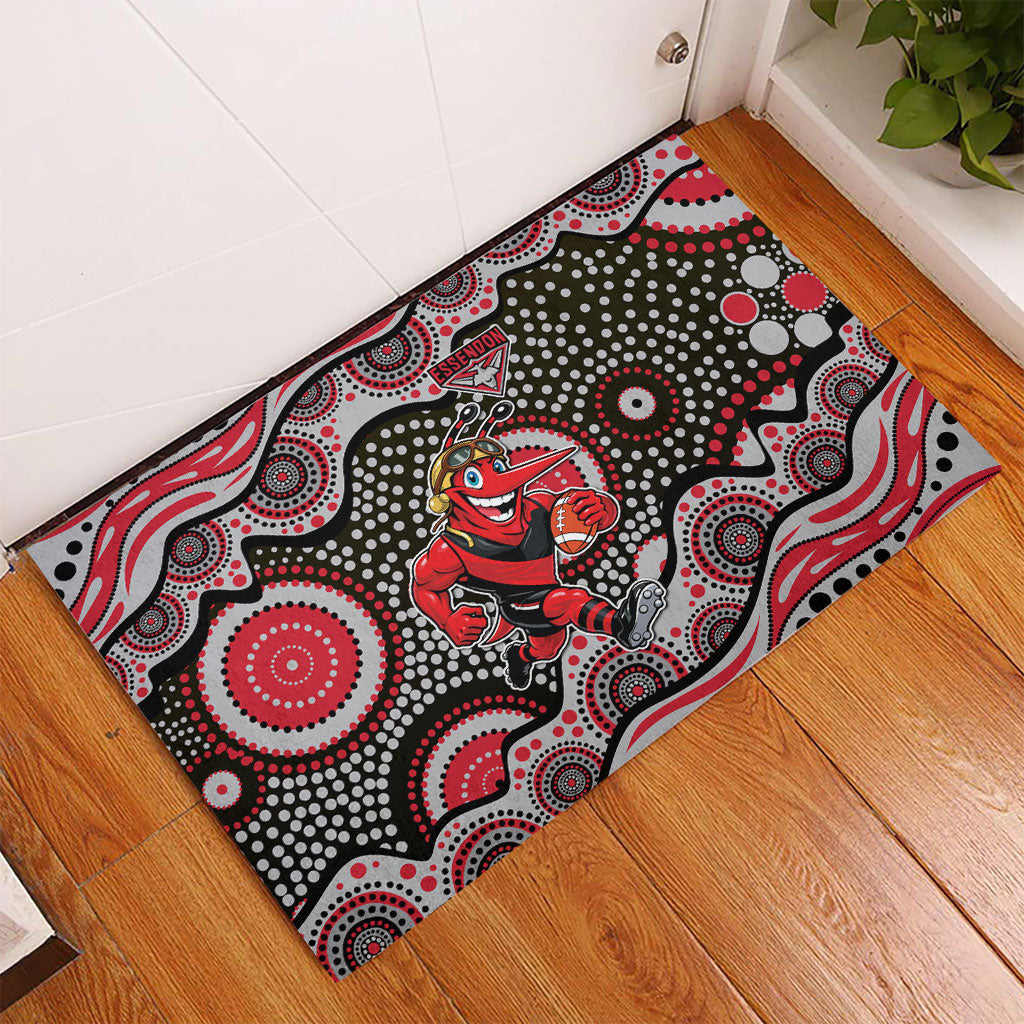 Essendon Bombers Rubber Doormat Aboriginal Dot Pattern - Football Mascot Heritage Pride
