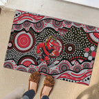 Essendon Bombers Rubber Doormat Aboriginal Dot Pattern - Football Mascot Heritage Pride