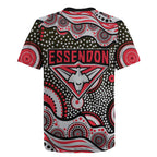 Essendon Bombers Rugby Jersey Aboriginal Dot Pattern - Football Mascot Heritage Pride