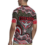 Essendon Bombers Rugby Jersey Aboriginal Dot Pattern - Football Mascot Heritage Pride