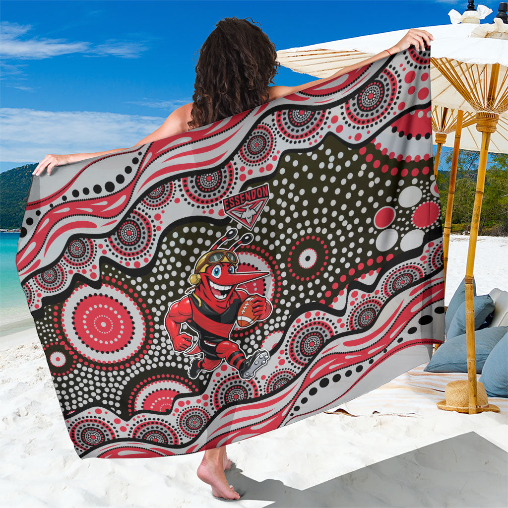 Essendon Bombers Sarong Aboriginal Dot Pattern - Football Mascot Heritage Pride