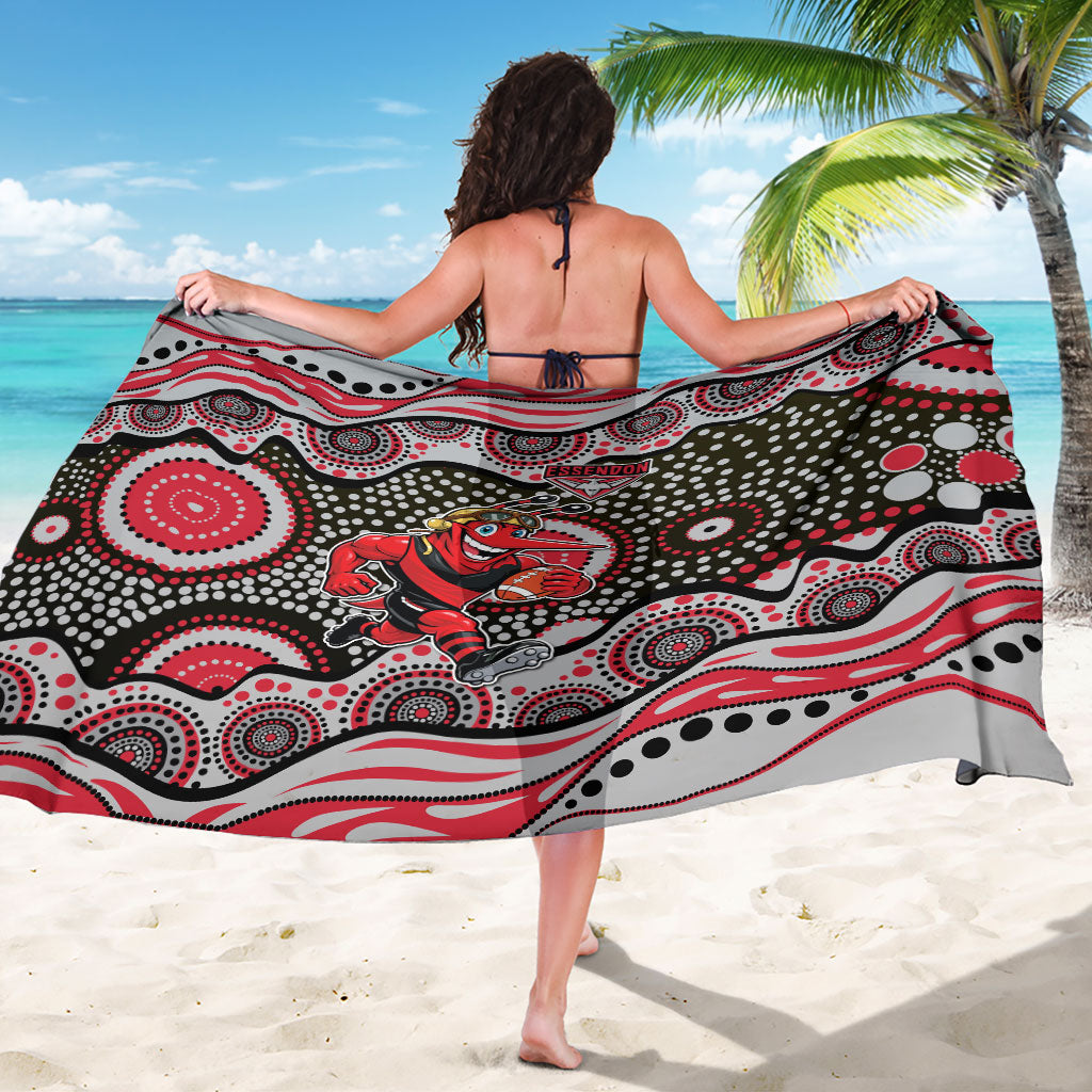 Essendon Bombers Sarong Aboriginal Dot Pattern - Football Mascot Heritage Pride