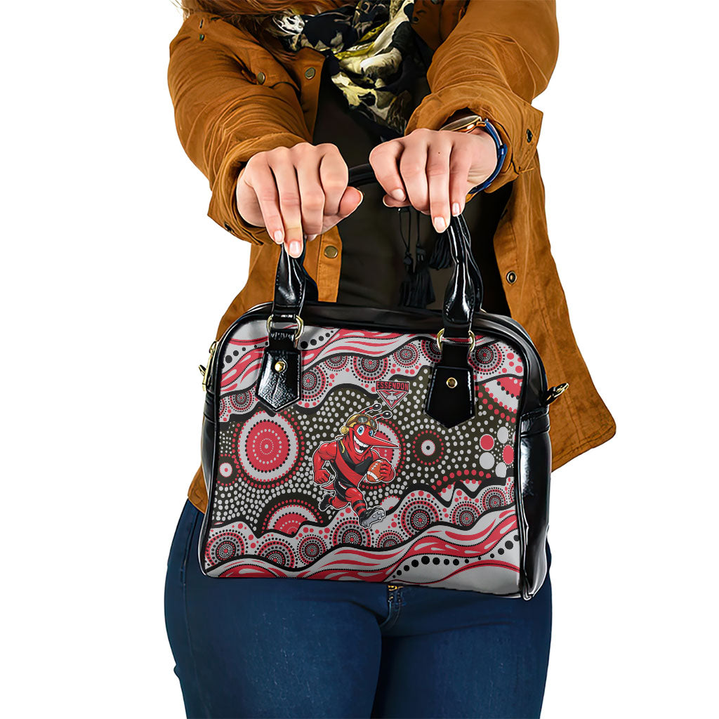 Essendon Bombers Shoulder Handbag Aboriginal Dot Pattern - Football Mascot Heritage Pride