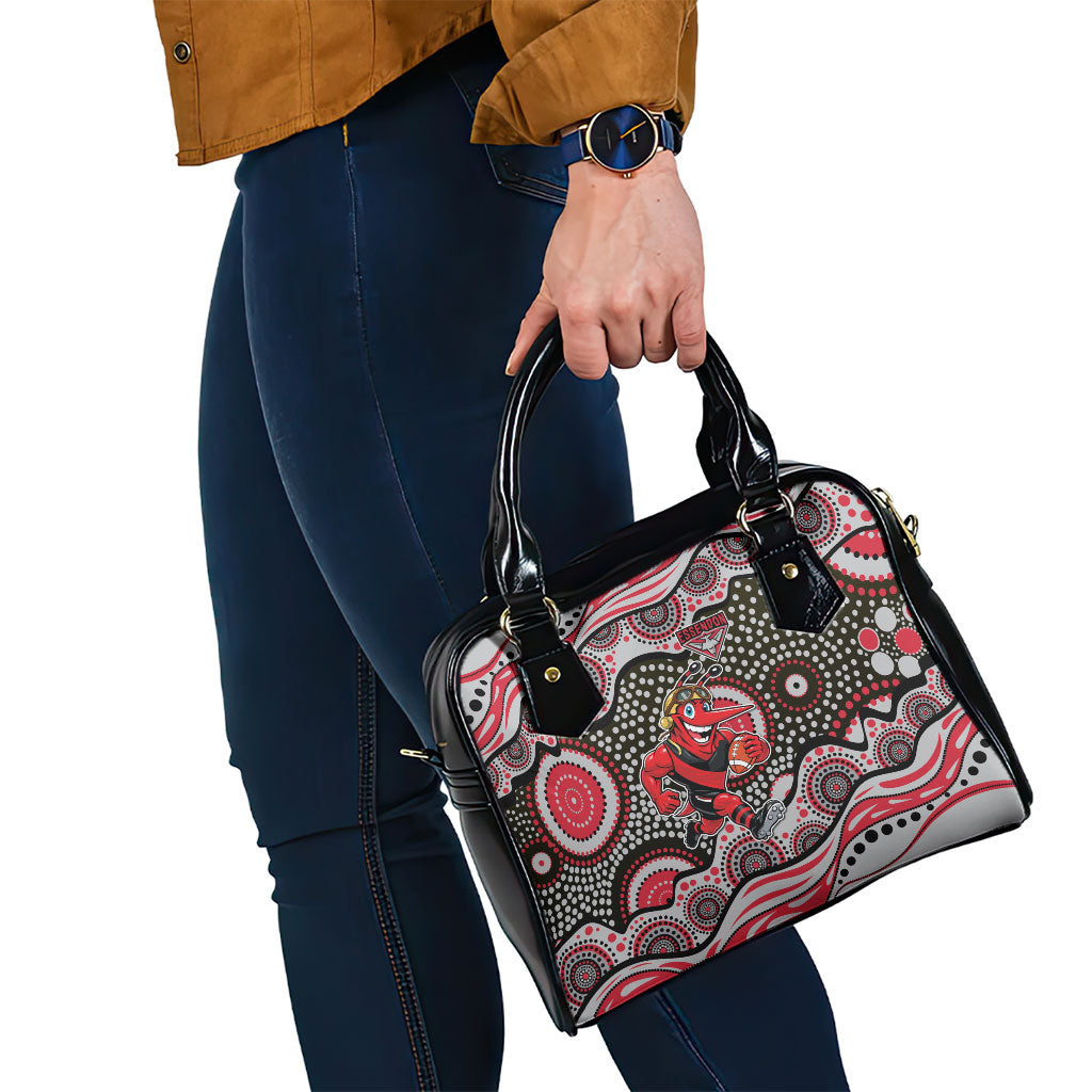 Essendon Bombers Shoulder Handbag Aboriginal Dot Pattern - Football Mascot Heritage Pride