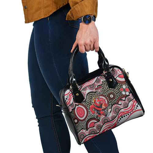 Essendon Bombers Shoulder Handbag Aboriginal Dot Pattern - Football Mascot Heritage Pride