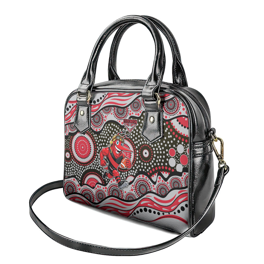 Essendon Bombers Shoulder Handbag Aboriginal Dot Pattern - Football Mascot Heritage Pride