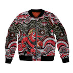 Essendon Bombers Sleeve Zip Bomber Jacket Aboriginal Dot Pattern - Football Mascot Heritage Pride