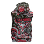 Essendon Bombers Sleeveless Hoodie Aboriginal Dot Pattern - Football Mascot Heritage Pride