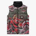 Essendon Bombers Sleeveless Puffer Jacket Aboriginal Dot Pattern - Football Mascot Heritage Pride