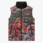 Essendon Bombers Sleeveless Puffer Jacket Aboriginal Dot Pattern - Football Mascot Heritage Pride