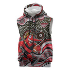 Essendon Bombers Sleeveless Zip Hoodie Aboriginal Dot Pattern - Football Mascot Heritage Pride