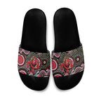 Essendon Bombers Slide Sandals Aboriginal Dot Pattern - Football Mascot Heritage Pride