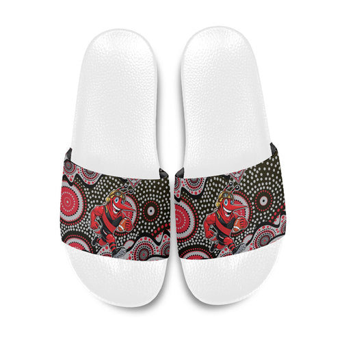 Essendon Bombers Slide Sandals Aboriginal Dot Pattern - Football Mascot Heritage Pride