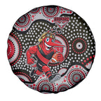 Essendon Bombers Spare Tire Cover Aboriginal Dot Pattern - Football Mascot Heritage Pride