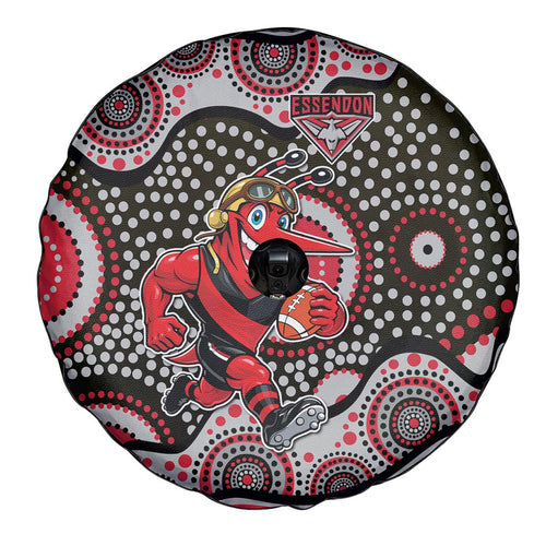 Essendon Bombers Spare Tire Cover Aboriginal Dot Pattern - Football Mascot Heritage Pride