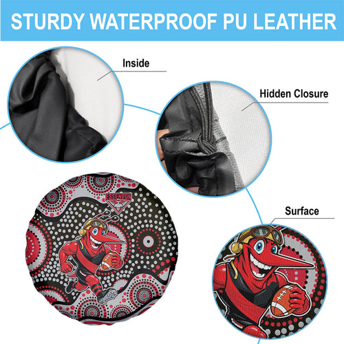 Essendon Bombers Spare Tire Cover Aboriginal Dot Pattern - Football Mascot Heritage Pride