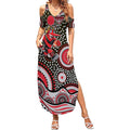 Essendon Bombers Summer Maxi Dress Aboriginal Dot Pattern - Football Mascot Heritage Pride