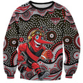 Essendon Bombers Sweatshirt Aboriginal Dot Pattern - Football Mascot Heritage Pride