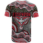 Essendon Bombers T Shirt Aboriginal Dot Pattern - Football Mascot Heritage Pride