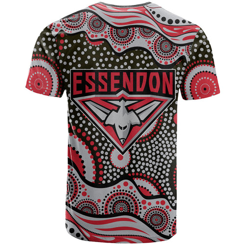 Essendon Bombers T Shirt Aboriginal Dot Pattern - Football Mascot Heritage Pride