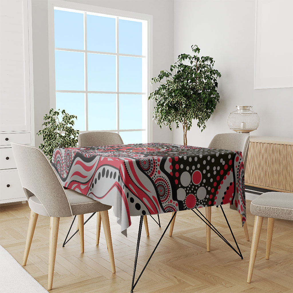 Essendon Bombers Tablecloth Aboriginal Dot Pattern - Football Mascot Heritage Pride