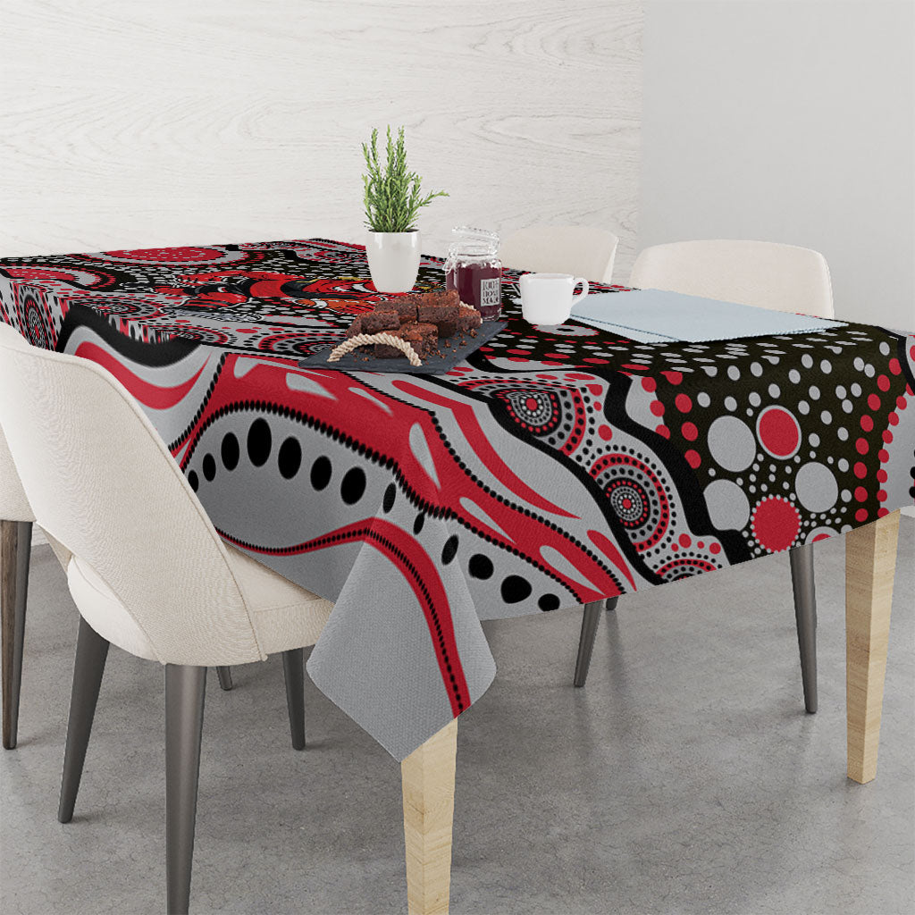 Essendon Bombers Tablecloth Aboriginal Dot Pattern - Football Mascot Heritage Pride