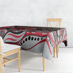 Essendon Bombers Tablecloth Aboriginal Dot Pattern - Football Mascot Heritage Pride