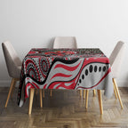 Essendon Bombers Tablecloth Aboriginal Dot Pattern - Football Mascot Heritage Pride