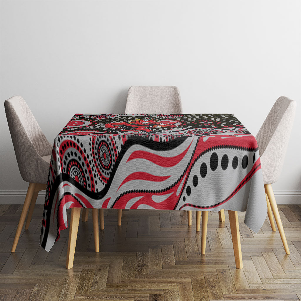 Essendon Bombers Tablecloth Aboriginal Dot Pattern - Football Mascot Heritage Pride